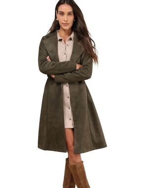Abrams Suede-Effect Trench Coat - Women's